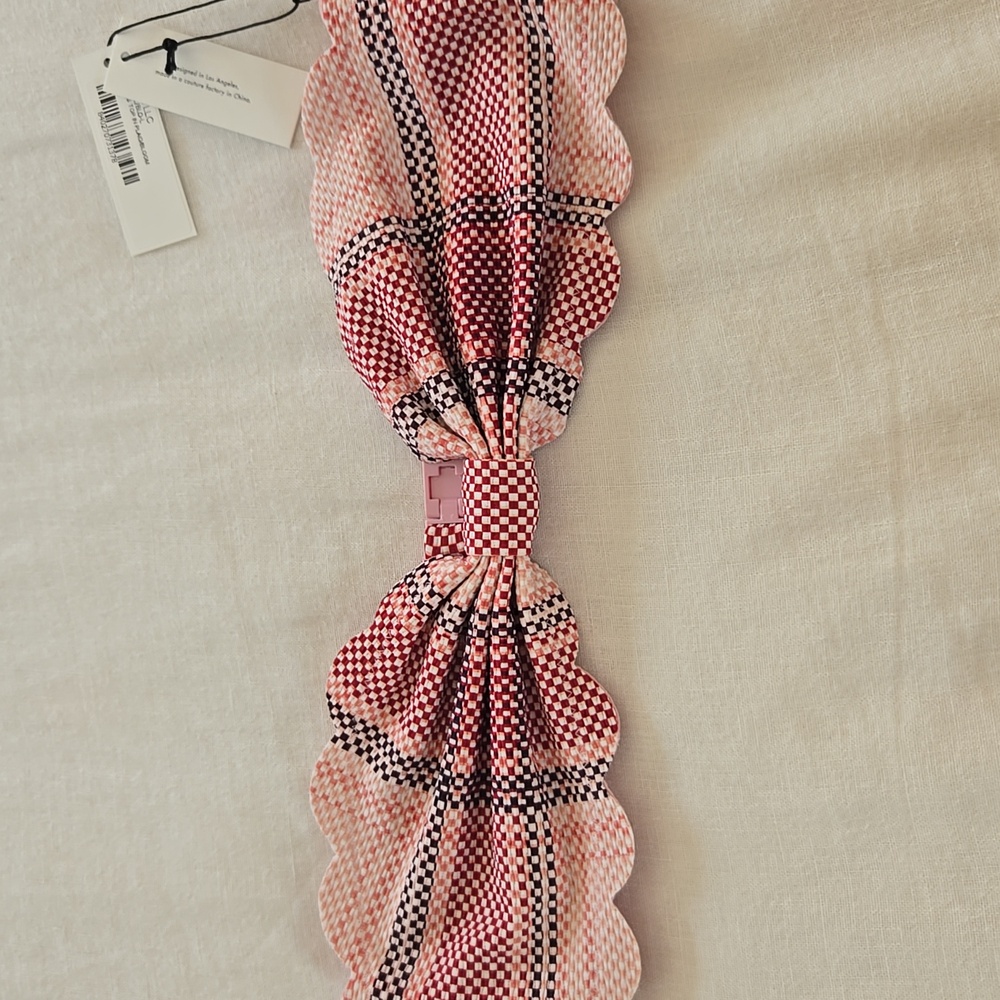 Marysia Pink Plaid Antibes Bikini Top